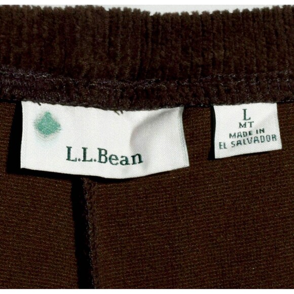 L.L. Bean Perfect Fit Pull On Knit Corduroy Pants - Black Coffee Brown Sz L M/T - Picture 3 of 4